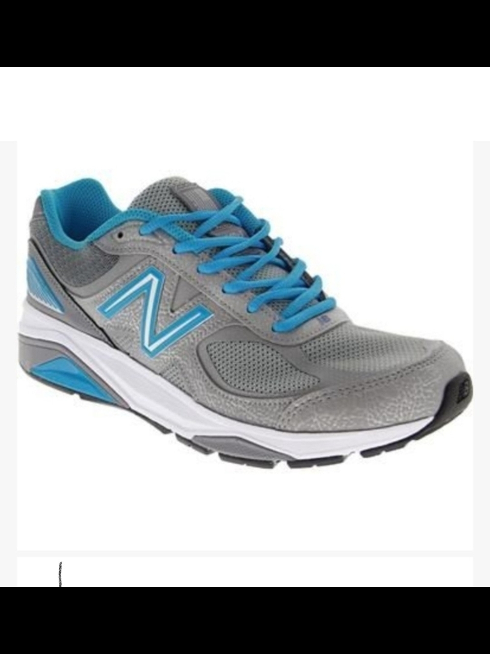 New Balance Gray Athletic Sneakers with Blue Accents
